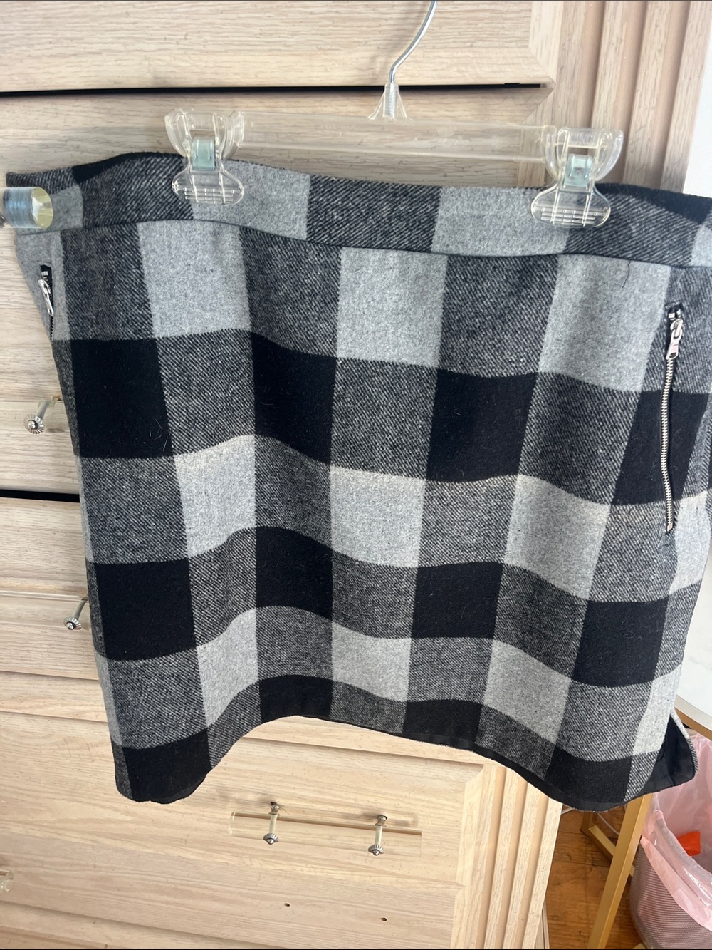 a.n.a Black and Gray Buffalo Check Mini Skirt